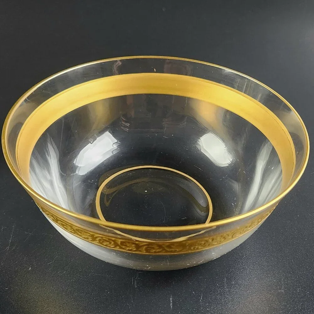 Antique - Glass/Crystal Bowls - Beautiful Gold Band -4 5/8